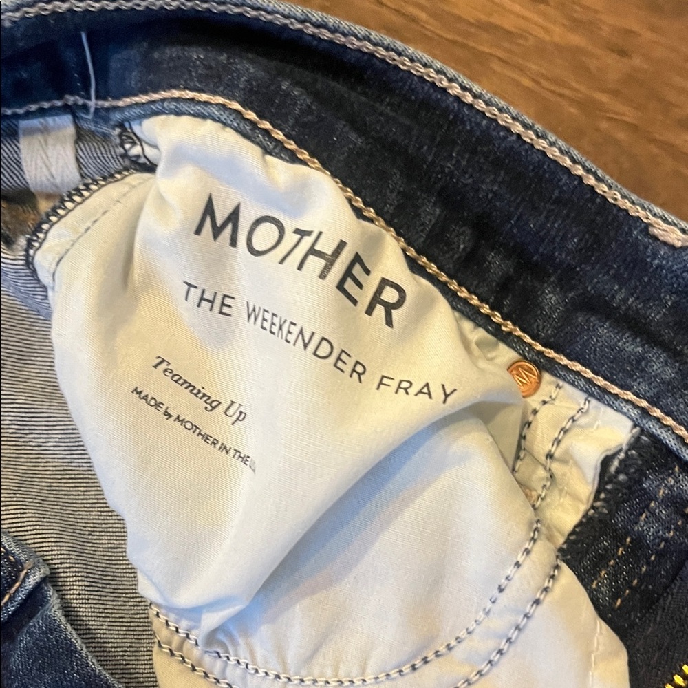 MOTHER Dark Blue Indigo Back-Pocket Jeans - Picture 4 of 8